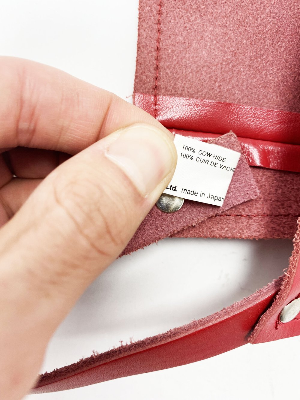 Comme Des Garcons red leather armor belt — JAMES VELORIA